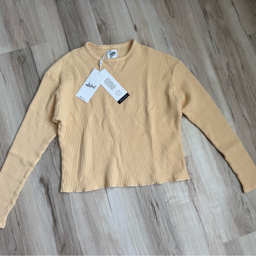 100% Organic Cotton Light Ribbed Long Sleeve Top